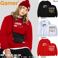 Gamer pattern lint long-sleeved shirt. Beautiful European sweaters. Gamers should have Sweatshirt Gaming No.F7Cs01-0143.