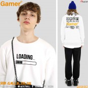 เสื้อแขนยาวคอกลม ลาย Gamer ผ้าสำลี สเวตเตอร์สวยๆ สไตล์ยุโรป ชาวสายเกมเมอร์ควรมี Sweatshirt Gaming No.F7Cs01-0143