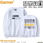 เสื้อแขนยาวคอกลม ลาย Gamer ผ้าสำลี สเวตเตอร์สวยๆ สไตล์ยุโรป ชาวสายเกมเมอร์ควรมี Sweatshirt Gaming No.F7Cs01-0143