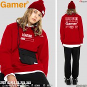 เสื้อแขนยาวคอกลม ลาย Gamer ผ้าสำลี สเวตเตอร์สวยๆ สไตล์ยุโรป ชาวสายเกมเมอร์ควรมี Sweatshirt Gaming No.F7Cs01-0143