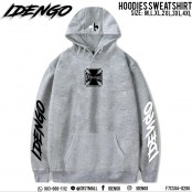 HOODIE เสื้อกันหนาว มีฮู้ด สกรีน flex ลาย IDENGO Old School (เรืองแสงในที่มืด) No.F7Cs04-0200