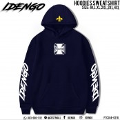 HOODIE เสื้อกันหนาว มีฮู้ด สกรีน flex ลาย IDENGO Old School (เรืองแสงในที่มืด) No.F7Cs04-0200