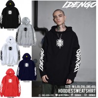 HOODIE เสื้อกันหนาว มีฮู้ด สกรีน flex ลาย IDENGO Old School (เรืองแสงในที่มืด) No.F7Cs04-0200