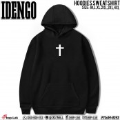 HOODIE เสื้อกันหนาว มีฮู้ด สกรีน flex ลาย IDENGO Cross เสื้อฮู้ดแขนยาวสไตล์อเมริกัน No.F7Cs04-0242