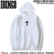 HOODIE เสื้อกันหนาว มีฮู้ด สกรีน flex ลาย IDENGO Cross เสื้อฮู้ดแขนยาวสไตล์อเมริกัน No.F7Cs04-0242