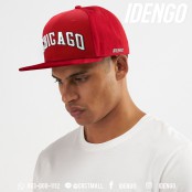 หมวก HipHop เต็มใบ สีแดง/สีดำ สไตล์ชาวอเมริกา ชาวบาสเก็คบอลหรือชาวฮิปฮอป ลาย CHICAGO  No.F7Ah47-0051 และ F7Ah47-0065