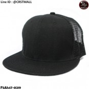หมวกฮิปฮอปตาข่าย  หมวกแก๊ปปีกตรง   สีดำ   No.F5Ah47-0219