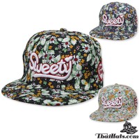 หมวก HipHop Sweety Cap ลายดอก  No.F5Ah47-0131