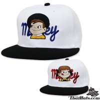 หมวก HipHop Milky Cap สีขาวปีกดำ ลายเด็กผู้หญิง เด็กผู้ชาย   สินค้ามี 2 สี  No.F5Ah47-0145