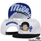 หมวก HipHop Milky Cap สีขาวปีกดำ ลายเด็กผู้หญิง เด็กผู้ชาย   สินค้ามี 2 สี  No.F5Ah47-0145