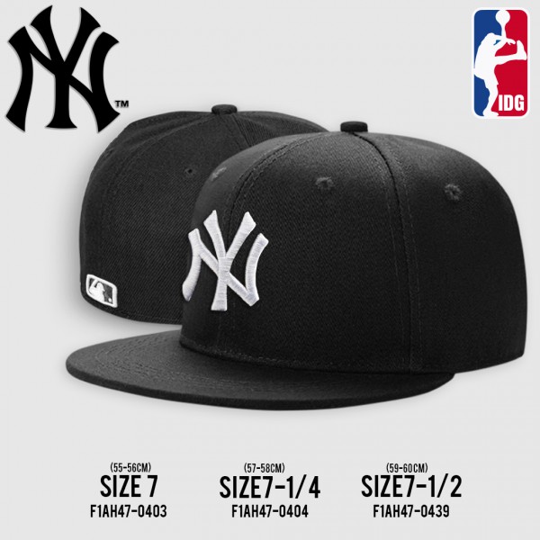 หมวก HIPHOP เต็มใบ หมวก HIPHOP สีดำ โลโก้ NY ปักขาว สินค้า มีทั้งหมด 3 SIZE NO.F1Ah47-0403