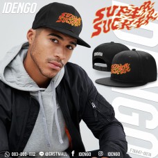 Hip-hop hat, embroidered "Super Sucker", hip hop hat, SNAP BACK, cool pattern in IDENGO style, logo sharp, beautiful lines No.F7Ah47-0074