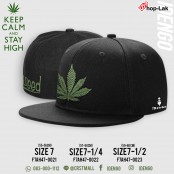 หมวกHIPHOP แฟชั่น  หมวกHIPHOPเต็มใบ   ใบกัญชา/Weed  สีดำ No.F7Ah47-0021