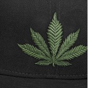 หมวกHIPHOP แฟชั่น  หมวกHIPHOPเต็มใบ   ใบกัญชา/Weed  สีดำ No.F7Ah47-0021