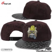 หมวก HipHop ปักหน้าแมว ปีกหนังลายดาว สินค้ามีทั้งหมด 4  สี  No.F5Ah47-0108