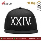 หมวกHIPHOP แฟชั่น  หมวกHIPHOPเต็มใบ   หมวกHipHop XXIV  สีดำ No.F7Ah47-0033