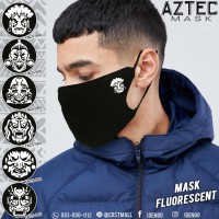 Fashion Mask  Flex, glow. "Aztec African mask Reflections in the Dark Aztec Style No. F7Ac25-0040