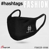 ผ้าปิดปากสีดำลาย Hashtags  No.F5Ac25-0186