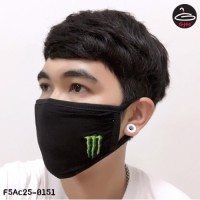 ผ้าปิดปากสีดำลาย monster  No.F5Ac25-0151