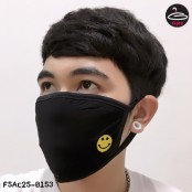 ผ้าปิดปากสีดำลายหน้ายิ้ม smile  No.F5Ac25-0153