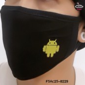 ผ้าปิดปากสีดำลายตัว Android  NO .F5Ac25-0229