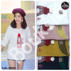 Korean fashion Long sleeve shirt Long Sleeve T-Shirt Beanie Hat with 4 colors No.F1Cs50-1349