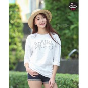 เสื้อผู้หญิงแฟชั่น เสื้อยืดผู้หญิงแขนยาวผ้าทอปัก Spring มี 5 สี No.tsh-0268  