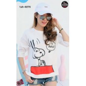 เสื้อยืดผู้หญิงแขนยาว เสื้อยืดแขนยาวสกรีนลายลาย snoopy มี 2 สี No.tsh-0276