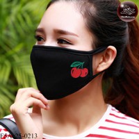 Black fabric Korean black fabric fashion. Black Nose Black glaze pattern cherry Soft texture with soft filter inside. No.F5Ac25-0213