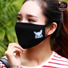 Black fabric Korean black fabric fashion. Black Nose Black glove with blue dog Soft texture with soft filter inside. No.F5Ac25-0214