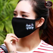 Black fabric Korean black fabric fashion. Black Nose Black glove with skull pattern, bow tie Soft texture with soft filter inside. No.F5Ac25-0215