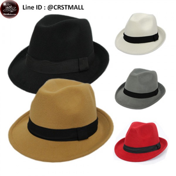  หมวกMJ หมวกทรงไมเคิล ผ้าสักหลาด คาดริบบิ้นผ้าสีดำ มี5สี No.F5Ah12-0052 