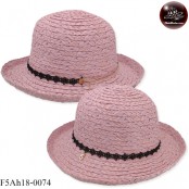 หมวกทรง LADY สานคาดริบบิ้นลูกไม้ คาดโซ่ หมวกสาน ผู้หญิง มี 5 สี  No.F5Ah18-0070
