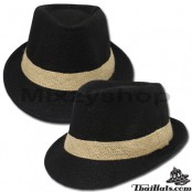 หมวกทรงไมเคิล MJ สานกระสอบ   คาดแถบ   สินค้ามี 4 สี No.F1Ah12-0042 