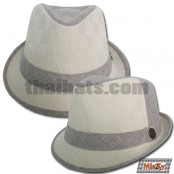 หมวกทรง MJ ผ้าป่านต่อสีคาด $ สินค้ามีทั้งหมด  มี 3  สี No.F1Ah12-0034