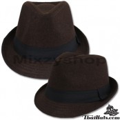 หมวกทรง MJ ผ้าสักหลาดคาดแถบดำ  สินค้ามีทั้งหมด 4 สี No.F5Ah12-0020