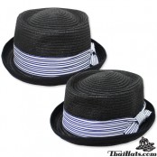 หมวกไมเคิล fedora hat nature สานตัดหน้าตรง คาดริ้บบิ้น สินค้ามีทั้งหมด 4 สี  No.F1Ah12-0053