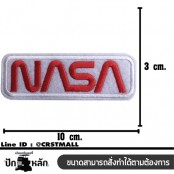 อาร์มปักลาย ป้าย NASA สี่เหลี่ยม/Size 10x3cm ติดเสื้อติดหมวก ติดสินค้าแฟชั่น งาน DIY เสื้อผ้า งานปักระเอียด No.P7Aa52-0431