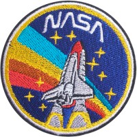 อาร์มปักลาย NASA จรวด วงกลม /Size 7*7cm ติดเสื้อติดหมวก ติดสินค้าแฟชั่น งาน DIY เสื้อผ้า งานปักระเอียด No.P7Aa52-0433