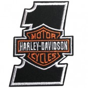 อาร์มปักลาย HARLEY เลข1 โลโก้HARLEY/Size 8*6cm ติดเสื้อติดหมวก ติดสินค้าแฟชั่น งาน DIY เสื้อผ้า งานปักระเอียด No.P7Aa52-0434