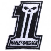 อาร์มปักลาย HARLEY เลข1 หัวกะโหลกPunisher/Size 8*6cm ติดเสื้อติดหมวก ติดสินค้าแฟชั่น งาน DIY เสื้อผ้า งานปักระเอียด No.P7Aa52-0435