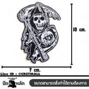 อาร์มปักลาย son of anarchy ป้ายเล็ก /Size 10*7cm ติดเสื้อติดหมวก ติดสินค้าแฟชั่น งาน DIY เสื้อผ้า งานปักระเอียด No.P7Aa52-0436