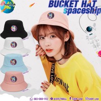 Bucket หมวกบักเก็ต หมวกปีกรอบ งานปัก ลายจรวด Rocket ใส่สบาย สไตล์วินเทจ No.F7Ah32-0123