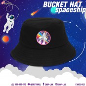 Bucket หมวกบักเก็ต หมวกปีกรอบ งานปัก ลายจรวด Rocket ใส่สบาย สไตล์วินเทจ No.F7Ah32-0123