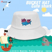 หมวกบักเก็ต หมวกปีกรอบ งานปัก ลายฉลาม ใส่สบาย สไตล์วินเทจ Bucket Shark No.F7Ah32-0127