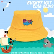 หมวกบักเก็ต หมวกปีกรอบ งานปัก ลายฉลาม ใส่สบาย สไตล์วินเทจ Bucket Shark No.F7Ah32-0127