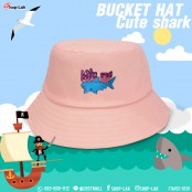 หมวกบักเก็ต หมวกปีกรอบ งานปัก ลายฉลาม ใส่สบาย สไตล์วินเทจ Bucket Shark No.F7Ah32-0127