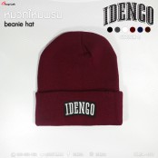 หมวกไหมพรมปักลาย IDENGO ขาว (ใส่ได้ทั้งชายและหญิง) มี 6 สี ให้เลือก Beanie Hat No.F7Ah14-0076