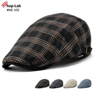 หมวกวินเทจ หมวกติงลี่ลายสก็อตด้านข้างเป็นเข็มขัดใช้ปรับขนาดได้มี 4 สี รุ่นHZ-102