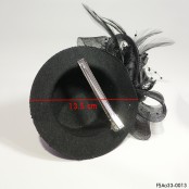 กิ๊บหมวก Cake มันเงาติดดอกตาข่าย*CN $ กิ๊บหมวกขนนก กิ๊บหมวกติดผม กิ๊บหมวกตาข่าย หมวกติดผม วินเทจ สีดำ No.F5Aa33-0013